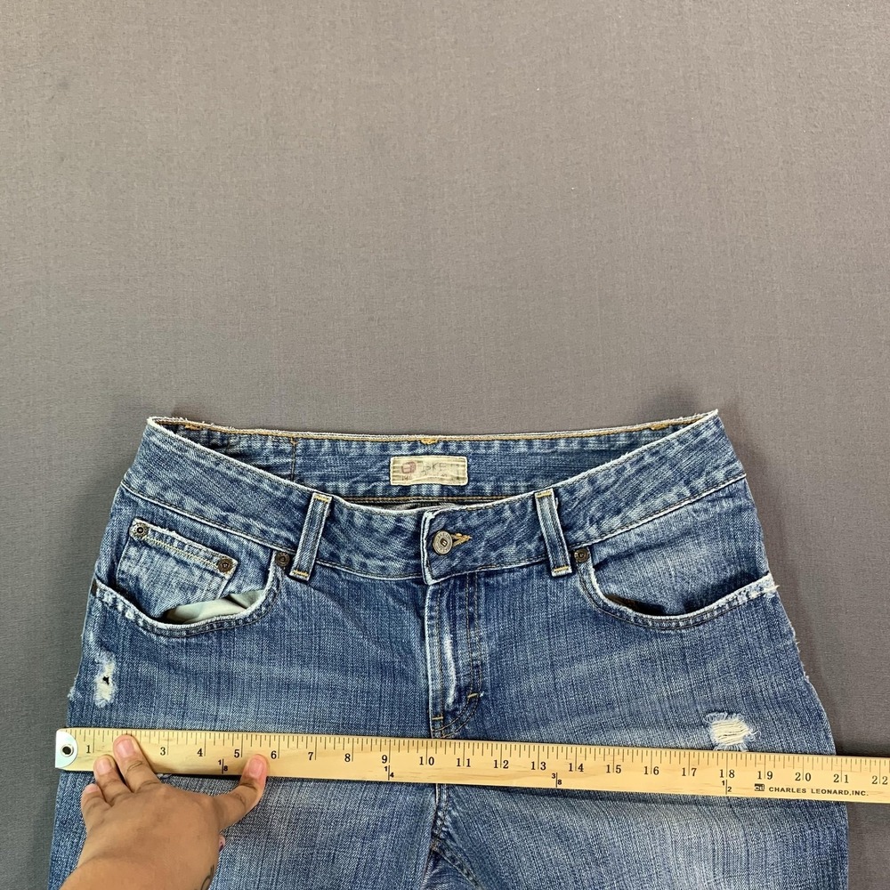 BKE Culture Long Jeans Men 32x33.5 Blue Bootcut Distressed Denim USA Medium Wash - Picture 13 of 16